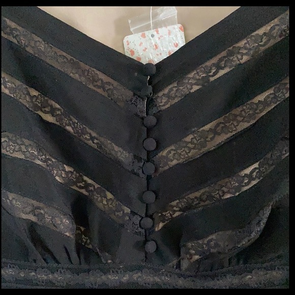 NWT Free People Elle Lace Shadow Stripe Minidress - Picture 3 of 6